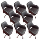 Armless Desk Chair Modern Leather Low-Back Office Chair with Wheels Black 8 Piece Set Clearhalo 'furn' 'furn_office_chair' 'Furniture' 'Office Chairs' 'Office Furniture' 'office_chair' 7639112