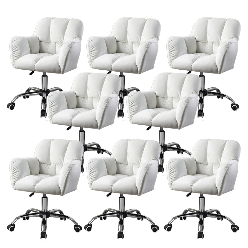 Modern Armless Office Chair Low-Back Desk Chair with Wheels for Home