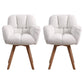 Armless Office Chair Modern Desk Chair with 4 Wooden Legs for Bedroom White 2 Piece Set Clearhalo 'furn' 'furn_office_chair' 'Furniture' 'Office Chairs' 'Office Furniture' 'office_chair' 7639148
