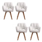 Armless Office Chair Modern Desk Chair with 4 Wooden Legs for Bedroom White 4 Piece Set Clearhalo 'furn' 'furn_office_chair' 'Furniture' 'Office Chairs' 'Office Furniture' 'office_chair' 7639149