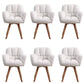 Armless Office Chair Modern Desk Chair with 4 Wooden Legs for Bedroom White 6 Piece Set Clearhalo 'furn' 'furn_office_chair' 'Furniture' 'Office Chairs' 'Office Furniture' 'office_chair' 7639151