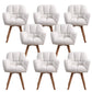 Armless Office Chair Modern Desk Chair with 4 Wooden Legs for Bedroom White 8 Piece Set Clearhalo 'furn' 'furn_office_chair' 'Furniture' 'Office Chairs' 'Office Furniture' 'office_chair' 7639153