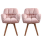 Armless Office Chair Modern Desk Chair with 4 Wooden Legs for Bedroom Pink 2 Piece Set Clearhalo 'furn' 'furn_office_chair' 'Furniture' 'Office Chairs' 'Office Furniture' 'office_chair' 7639157