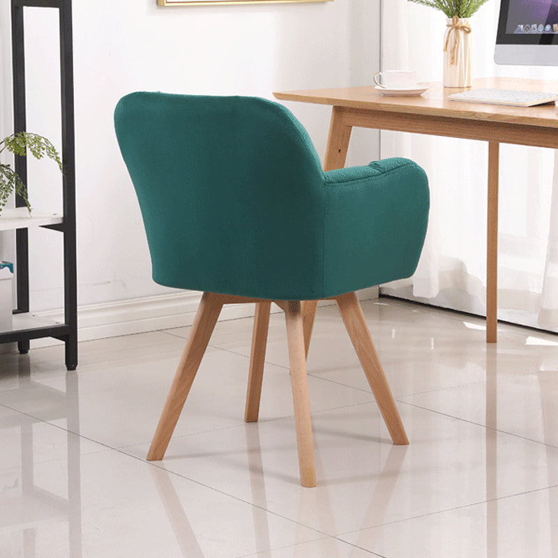 Armless Office Chair Modern Desk Chair with 4 Wooden Legs for Bedroom Clearhalo 'furn' 'furn_office_chair' 'Furniture' 'Office Chairs' 'Office Furniture' 'office_chair' 7639158