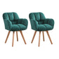 Armless Office Chair Modern Desk Chair with 4 Wooden Legs for Bedroom Green 2 Piece Set Clearhalo 'furn' 'furn_office_chair' 'Furniture' 'Office Chairs' 'Office Furniture' 'office_chair' 7639163