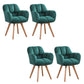 Armless Office Chair Modern Desk Chair with 4 Wooden Legs for Bedroom Green 4 Piece Set Clearhalo 'furn' 'furn_office_chair' 'Furniture' 'Office Chairs' 'Office Furniture' 'office_chair' 7639164