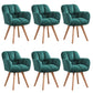 Armless Office Chair Modern Desk Chair with 4 Wooden Legs for Bedroom Green 6 Piece Set Clearhalo 'furn' 'furn_office_chair' 'Furniture' 'Office Chairs' 'Office Furniture' 'office_chair' 7639165