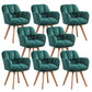 Armless Office Chair Modern Desk Chair with 4 Wooden Legs for Bedroom Green 8 Piece Set Clearhalo 'furn' 'furn_office_chair' 'Furniture' 'Office Chairs' 'Office Furniture' 'office_chair' 7639166