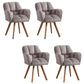 Armless Office Chair Modern Desk Chair with 4 Wooden Legs for Bedroom Grey 4 Piece Set Clearhalo 'furn' 'furn_office_chair' 'Furniture' 'Office Chairs' 'Office Furniture' 'office_chair' 7639168