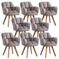 Armless Office Chair Modern Desk Chair with 4 Wooden Legs for Bedroom Grey 8 Piece Set Clearhalo 'furn' 'furn_office_chair' 'Furniture' 'Office Chairs' 'Office Furniture' 'office_chair' 7639170