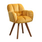 Armless Office Chair Modern Desk Chair with 4 Wooden Legs for Bedroom Yellow 1 Piece Clearhalo 'furn' 'furn_office_chair' 'Furniture' 'Office Chairs' 'Office Furniture' 'office_chair' 7639171