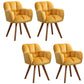 Armless Office Chair Modern Desk Chair with 4 Wooden Legs for Bedroom Yellow 4 Piece Set Clearhalo 'furn' 'furn_office_chair' 'Furniture' 'Office Chairs' 'Office Furniture' 'office_chair' 7639173