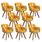 Armless Office Chair Modern Desk Chair with 4 Wooden Legs for Bedroom Yellow 8 Piece Set Clearhalo 'furn' 'furn_office_chair' 'Furniture' 'Office Chairs' 'Office Furniture' 'office_chair' 7639175