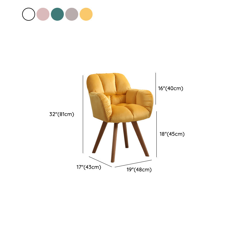 Armless Office Chair Modern Desk Chair with 4 Wooden Legs for Bedroom Clearhalo 'furn' 'furn_office_chair' 'Furniture' 'Office Chairs' 'Office Furniture' 'office_chair' 7639176