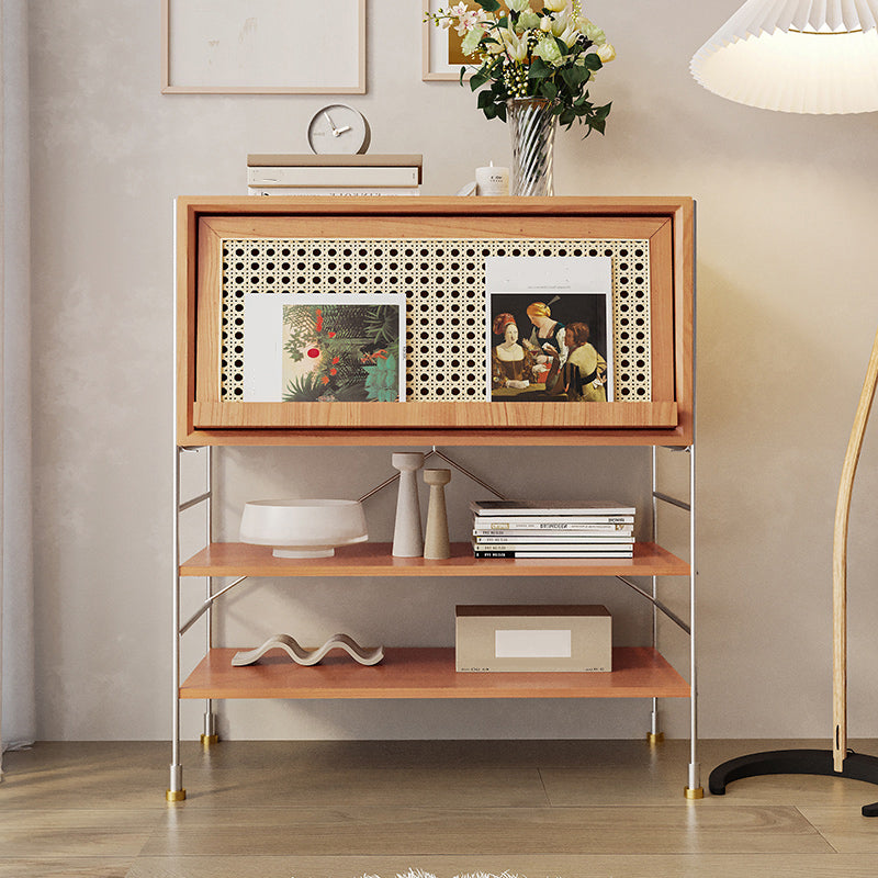 Closed Back Bookcase Modern Style Solid Wood Bookshelf with Shelves 33"L x 16"W x 37"H Cherry Clearhalo 'Bookcases' 'furn' 'furn_bookcases' 'Furniture' 'Office Furniture' 7639207