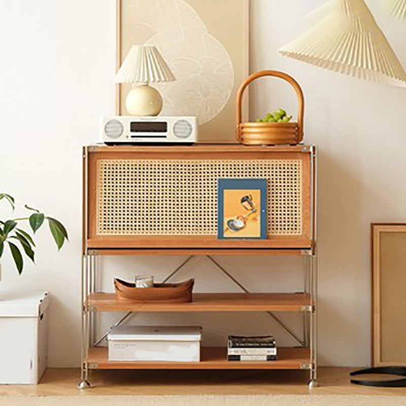 Closed Back Bookcase Modern Style Solid Wood Bookshelf with Shelves 34"L x 16"W x 35"H Cherry Clearhalo 'Bookcases' 'furn' 'furn_bookcases' 'Furniture' 'Office Furniture' 7639210