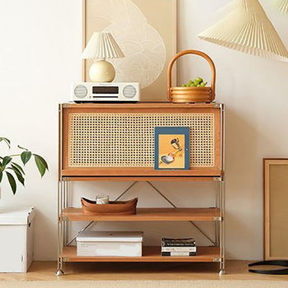 Closed Back Bookcase Modern Style Solid Wood Bookshelf with Shelves 34"L x 16"W x 35"H Cherry Clearhalo 'Bookcases' 'furn' 'furn_bookcases' 'Furniture' 'Office Furniture' 7639210