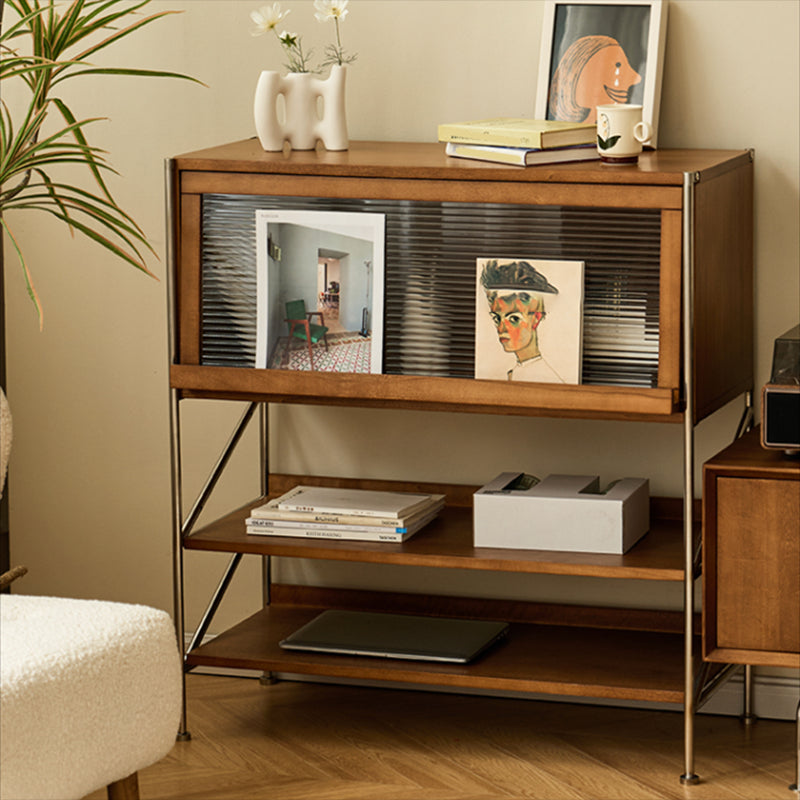 Closed Back Bookcase Modern Style Solid Wood Bookshelf with Shelves 34"L x 16"W x 37"H Brown Clearhalo 'Bookcases' 'furn' 'furn_bookcases' 'Furniture' 'Office Furniture' 7639212