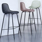Contemporary Bucket Low Back Armless Bar Stools with Metal Base