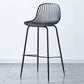 Contemporary Bucket Low Back Armless Bar Stools with Metal Base