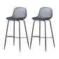Contemporary Bucket Low Back Armless Bar Stools with Metal Base