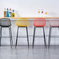 Contemporary Bucket Low Back Armless Bar Stools with Metal Base
