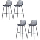 Contemporary Bucket Low Back Armless Bar Stools with Metal Base