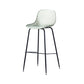 Contemporary Bucket Low Back Armless Bar Stools with Metal Base
