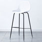 Contemporary Bucket Low Back Armless Bar Stools with Metal Base