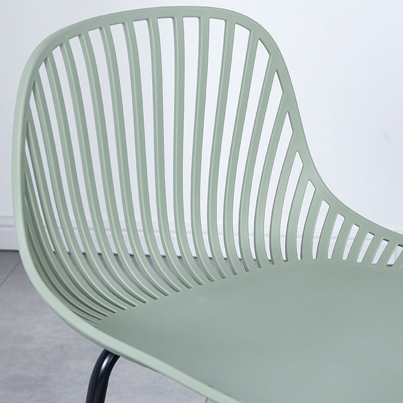 Contemporary Bucket Low Back Armless Bar Stools with Metal Base