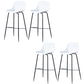 Contemporary Bucket Low Back Armless Bar Stools with Metal Base