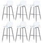Contemporary Bucket Low Back Armless Bar Stools with Metal Base
