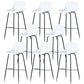 Contemporary Bucket Low Back Armless Bar Stools with Metal Base