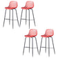 Contemporary Bucket Low Back Armless Bar Stools with Metal Base