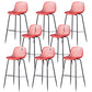 Contemporary Bucket Low Back Armless Bar Stools with Metal Base
