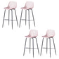 Contemporary Bucket Low Back Armless Bar Stools with Metal Base