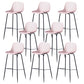 Contemporary Bucket Low Back Armless Bar Stools with Metal Base