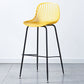 Contemporary Bucket Low Back Armless Bar Stools with Metal Base