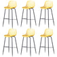 Contemporary Bucket Low Back Armless Bar Stools with Metal Base
