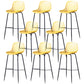 Contemporary Bucket Low Back Armless Bar Stools with Metal Base