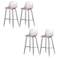 Contemporary Bucket Low Back Armless Bar Stools with Metal Base