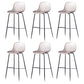 Contemporary Bucket Low Back Armless Bar Stools with Metal Base