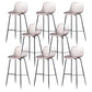 Contemporary Bucket Low Back Armless Bar Stools with Metal Base