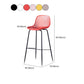 Contemporary Bucket Low Back Armless Bar Stools with Metal Base
