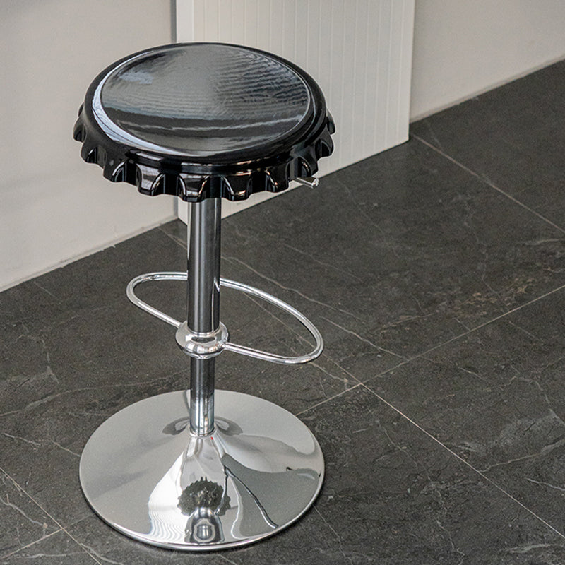 Contemporary Adjustable Backrest Counter High Stool with Metal Base Clearhalo 'Bar Furniture' 'Bar Stools' 'bar_stools' 'furn' 'furn_bar_stools' 'Furniture' 'Kitchen & Dining Furniture' 7641503