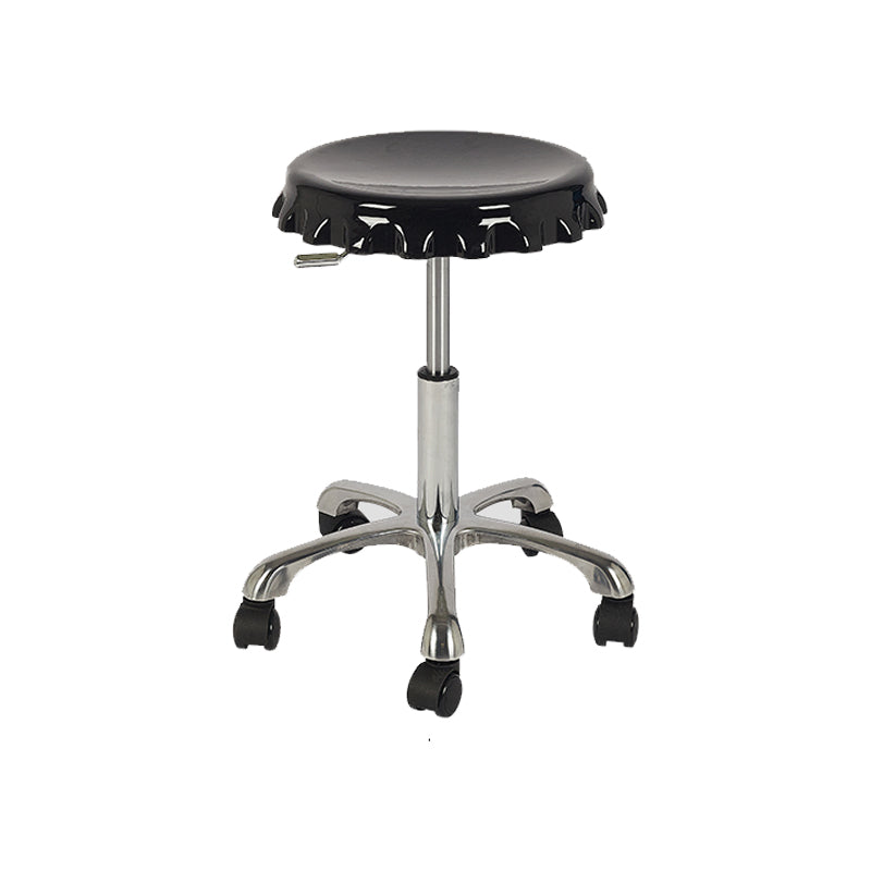 Contemporary Adjustable Backrest Counter High Stool with Metal Base Black 1 Piece Short Stool(22"H) Clearhalo 'Bar Furniture' 'Bar Stools' 'bar_stools' 'furn' 'furn_bar_stools' 'Furniture' 'Kitchen & Dining Furniture' 7641504
