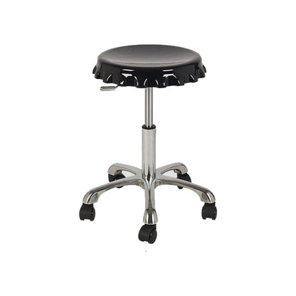 Contemporary Adjustable Backrest Counter High Stool with Metal Base Black 1 Piece Short Stool(22"H) Clearhalo 'Bar Furniture' 'Bar Stools' 'bar_stools' 'furn' 'furn_bar_stools' 'Furniture' 'Kitchen & Dining Furniture' 7641504