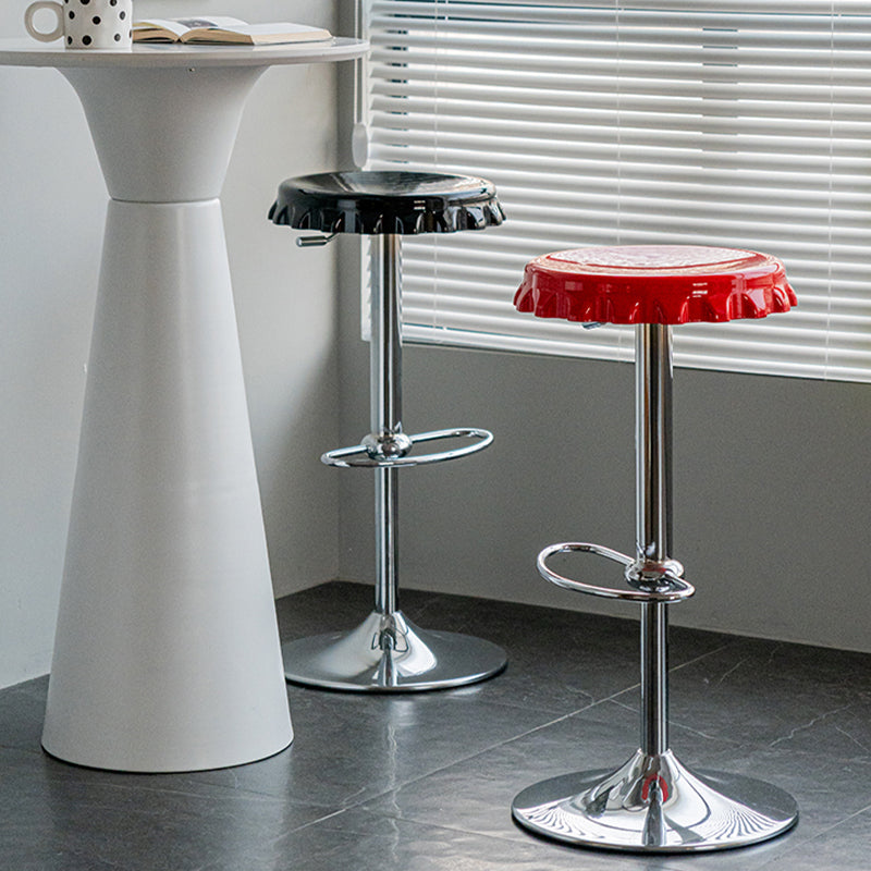 Contemporary Adjustable Backrest Counter High Stool with Metal Base Clearhalo 'Bar Furniture' 'Bar Stools' 'bar_stools' 'furn' 'furn_bar_stools' 'Furniture' 'Kitchen & Dining Furniture' 7641508