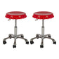 Contemporary Adjustable Backrest Counter High Stool with Metal Base Red 2 Piece Set Short Stool(22"H) Clearhalo 'Bar Furniture' 'Bar Stools' 'bar_stools' 'furn' 'furn_bar_stools' 'Furniture' 'Kitchen & Dining Furniture' 7641515