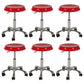 Contemporary Adjustable Backrest Counter High Stool with Metal Base Red 6 Piece Set Short Stool(22"H) Clearhalo 'Bar Furniture' 'Bar Stools' 'bar_stools' 'furn' 'furn_bar_stools' 'Furniture' 'Kitchen & Dining Furniture' 7641519